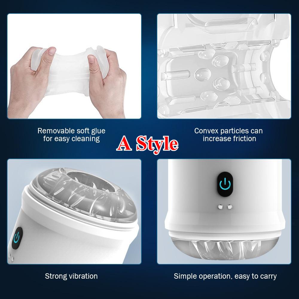 Automatic Male Masturbator Cup Dual Open-ended Powerful Vibrating Blowjob Vagina Masturbation Sex Toys for Men Adult Supplies