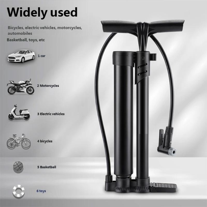 Bicycles Floor Pump with Gauge High Pressure Floor Bike Pump Inflator Cycling Manual Tire Pump Cycling Accessories