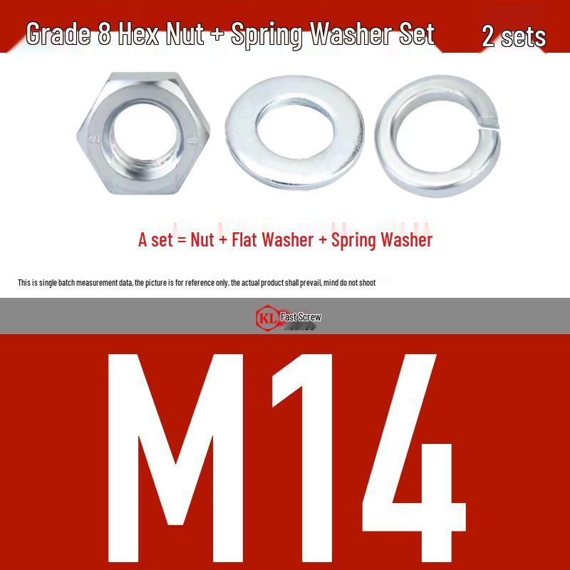 Galvanized Hex Nuts, Flat Washers, Spring Washers in M2-M48, Blue and White Zinc Coated