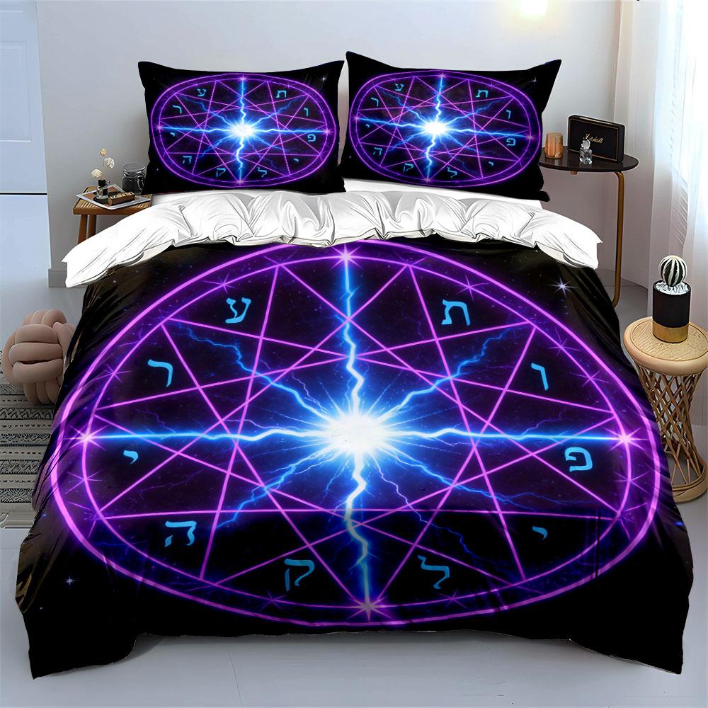 Mystic Energy Symbol Set Soft Comfortable Duvet Cover Bedding Set Included 1*Duvet Cover & 2*Pillowcases, Gift