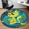 1pc Green Cat Office Round Area Rug, Under Office Chairs Bedroom Living Room Home Decor, Room Deco