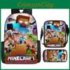 Minecraft 3in1 Oxford Backpack Set With Pen Case And Sling Bag For Students