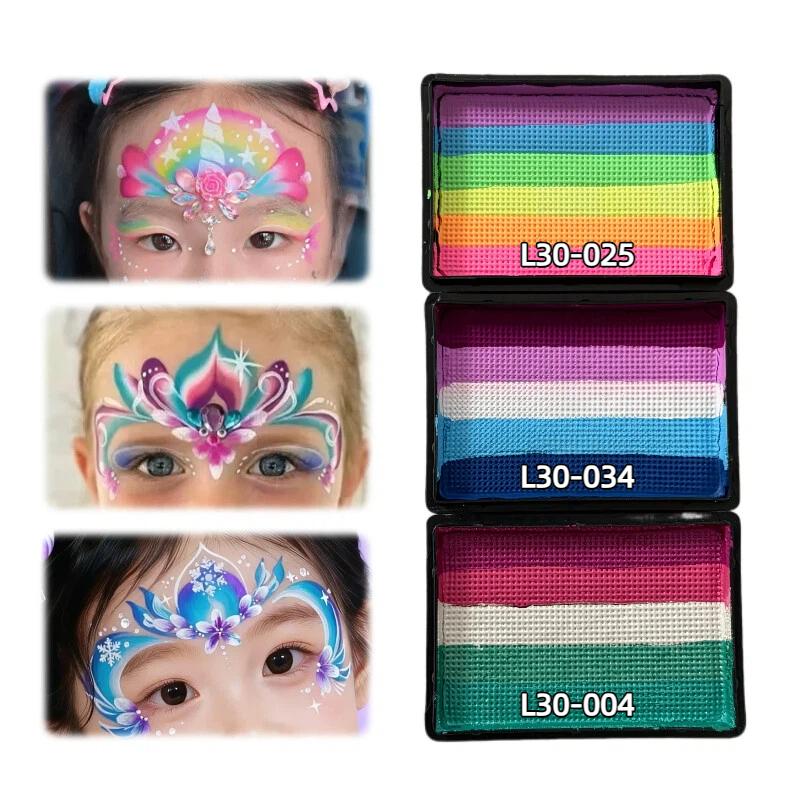 3 30g Children's Professional Rainbow Split Cake Face Painting Body Painting Makeup Is Non-toxic Safe And Easy To Clean