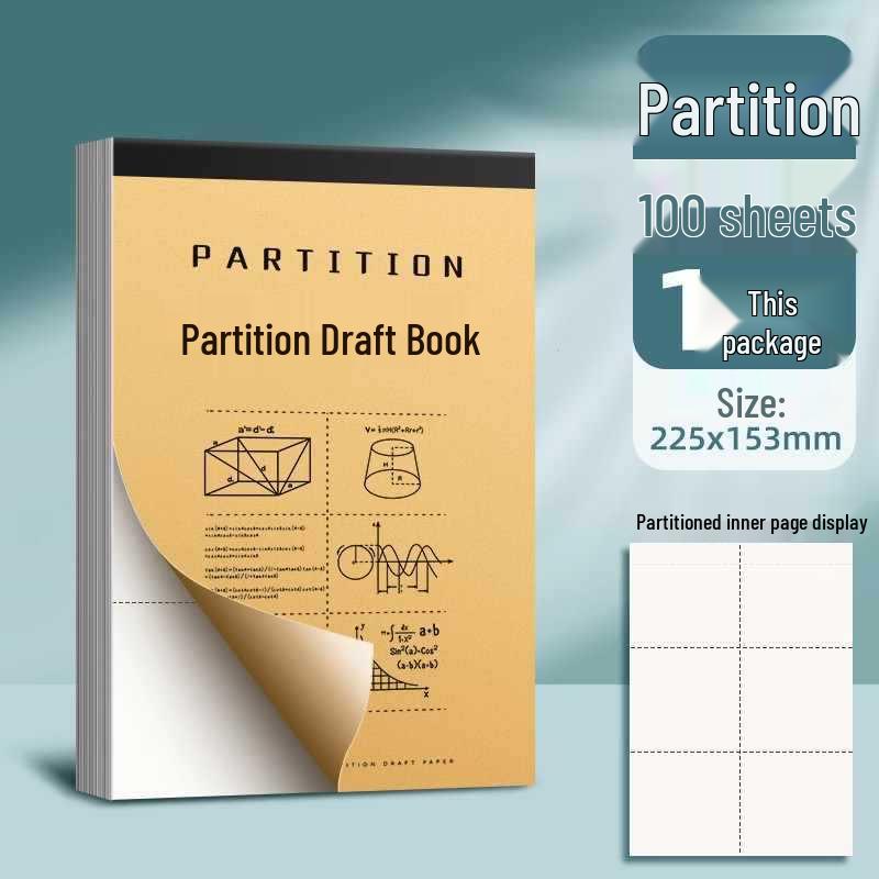 Thickened Draft Paper Book for Junior High and High School Students with Sections