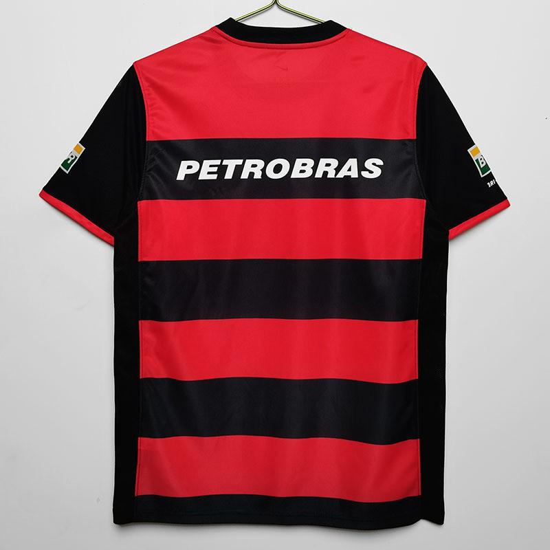 Classic Flamengo Home Soccer Jersey 200001 Mens Short Sleeve Football Uniform Black Red Bamboo Fiber
