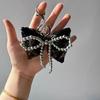 Beaded Bowknot Key Rings Elegant Handbag Charm with Beaded Rope Multipurpose Bag Charm Perfect for Women Accessories