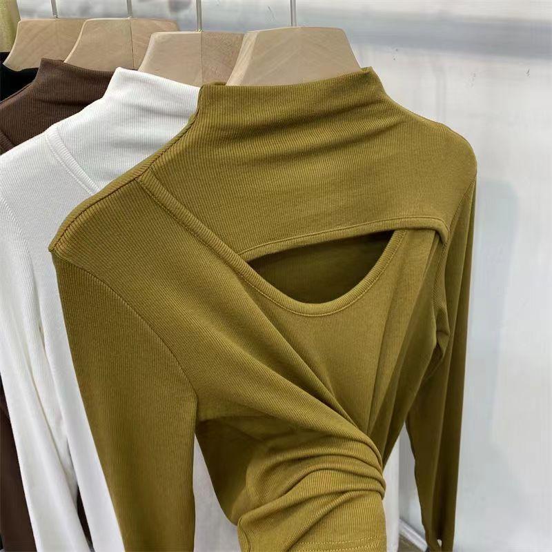 Frauen Herbst Winter High Neck Solide ColoLong Ärmel Stricken Pullover Inneren Schlanke Bodenbildung Tops