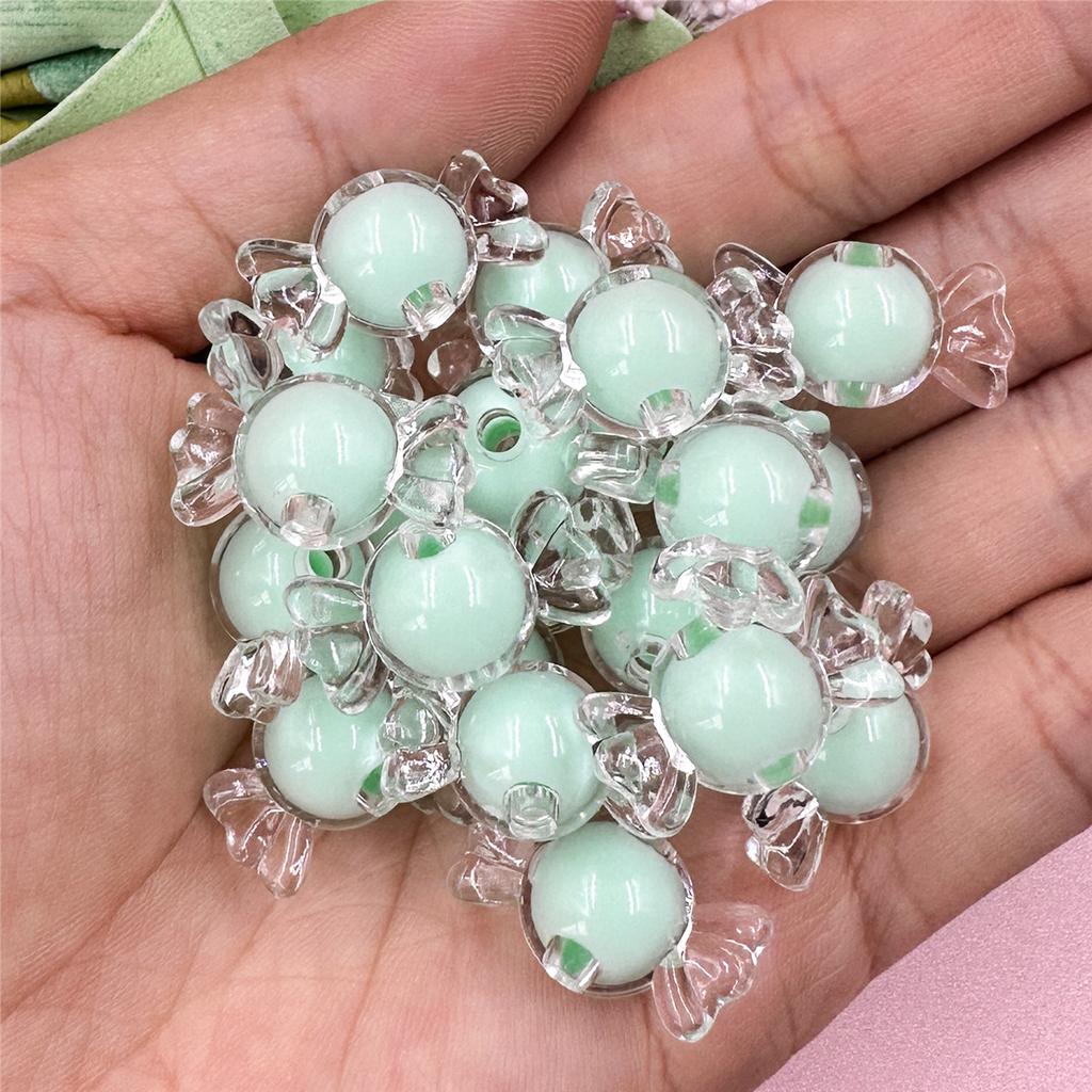 Hair Rope Bracelet Transparent Candy Beads Acrylic Beads DIY Accessories 20PCS Jewelry Accessories Loose Beads 11.5 * 21.3mm