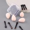 Mini short eyeshadow brush, makeup brush dual-purpose, concealer brush short sponge eyeshadow stick + 4 mini beauty blenders