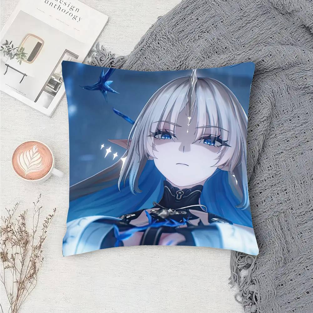 Fleurdelys Anime Game W-Wuthering Waves Pillow Case Fashion Square Pillowcase Bedroom Sofa Room Ins Decoration Leisure