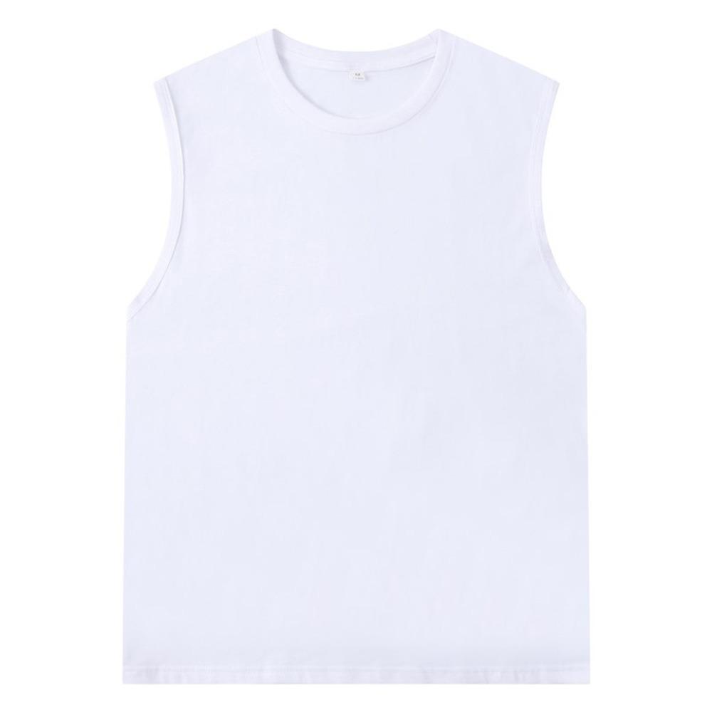 Летние мужские майки Однотонные хлопковые свободные майки Мужская майка Мужская простая майка для бодибилдинга фитнеса активного отдыха без рукавов S