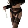 Lace Garter Belt with Stockings, Sheer Suspender Stockings Set for Women
