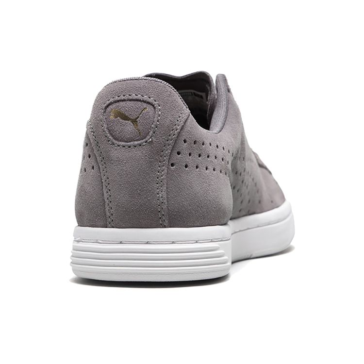 Puma Baskets basses Court Star en daim et cuir synthétique Baskets unisexes Gris Blanc 364621-02