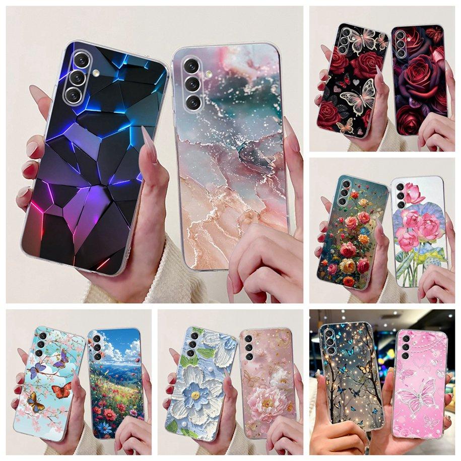 6.5" For Samsung Galaxy A04s Case A047 SM-A047F Cover Fashion Marble Flower Soft Silicone Back Cover For Samsung A04s A 04s Capa