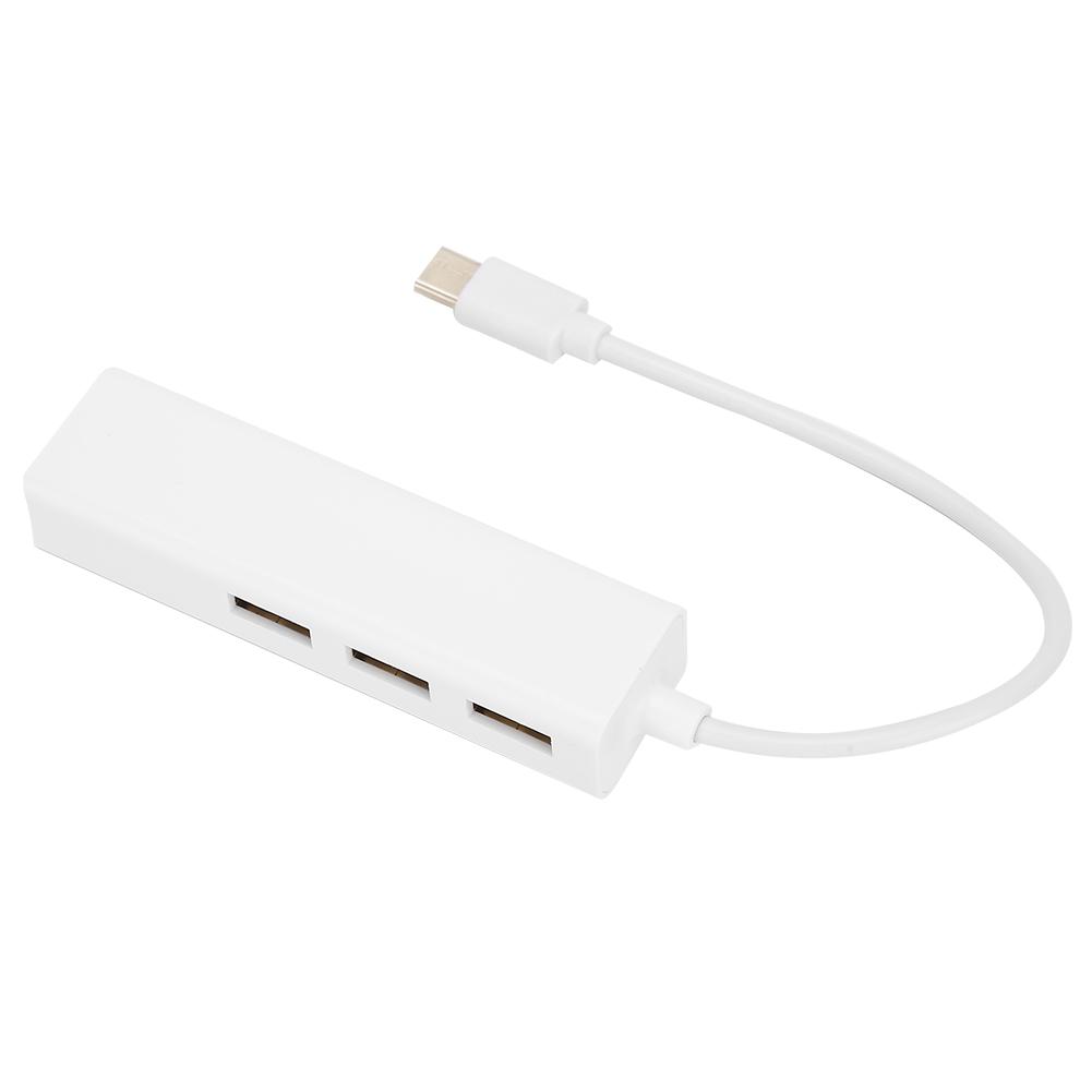 3-Port Hub USB2.0 RJ45 Lan Netzwerkkarte USB3.1 Typ-C zu Ethernet Adapter für OS X   Android