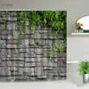 Flowers Green Plants Shower Curtains Set Bathroom Decor Garden Background Wall Hanging Cloth Washable Bathtub Screen With Hooks