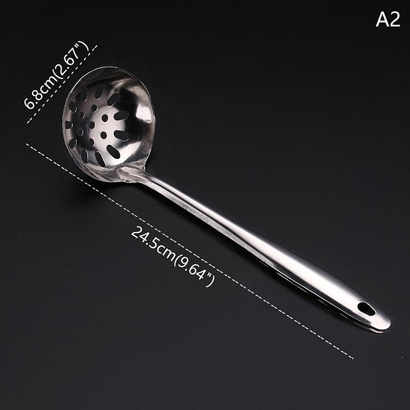 1Pcs Stainless Steel Soup Ladle With Long Handle Kitchen Cutlery Hot Pot Strainer Spoon
