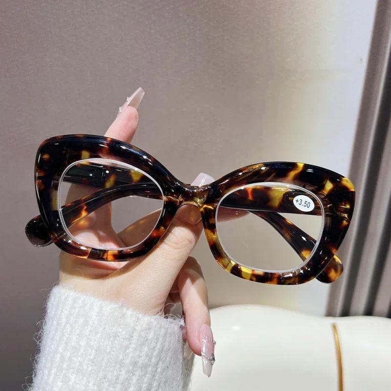 Advanced Retro Cat Eye Frame Reading Glasses Personality Sturdy Comfortable Exquisite Unisex Far Sight Eyewear 0 To +4.0