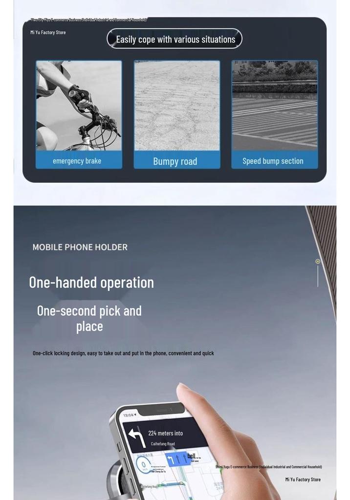Bicycle & E-Bike Shockproof Phone Mount - Anti-shake for Road & Mountain Bikes