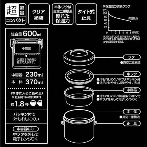 Skater Thermal Lunch Box My Neighbor Totoro Marching Studio Ghibli 600ml Bowl Type Antibacterial Vacuum Stainless Steel STLB1AG-A