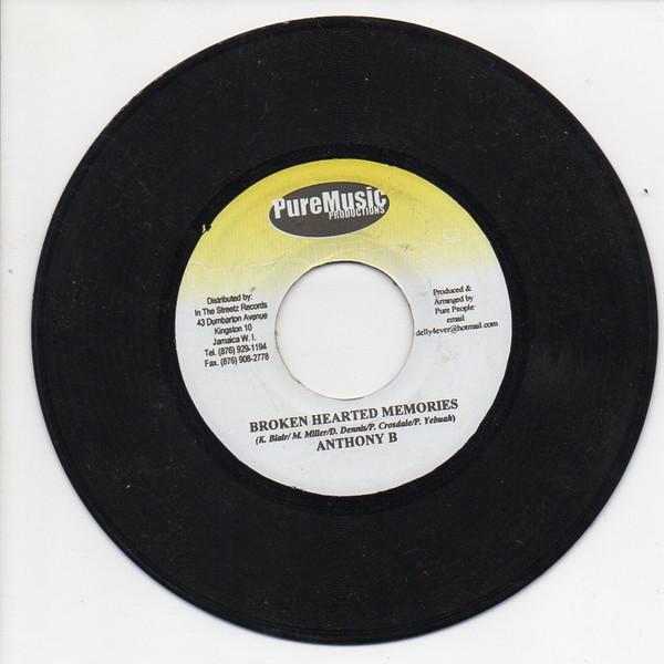 

7inch Record ANTHONY B ALKATRAZ Broken Hearted Memories Slew Di R NONE Pure Music Prod Jamaica Reggae Ska Dub Used