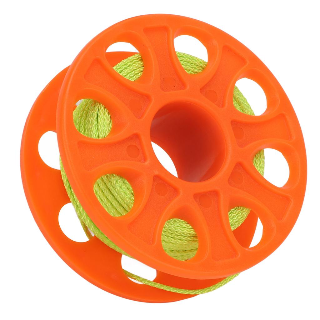 Diving Finger Reel Scuba Reel with Double End Hook 30m Fluorescent Green Line for Underwater Sports Orange