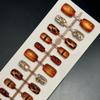 Amber Leopard Shadow Nail Stickers - Set of 30 Wearable Nail Tips for Salon Use