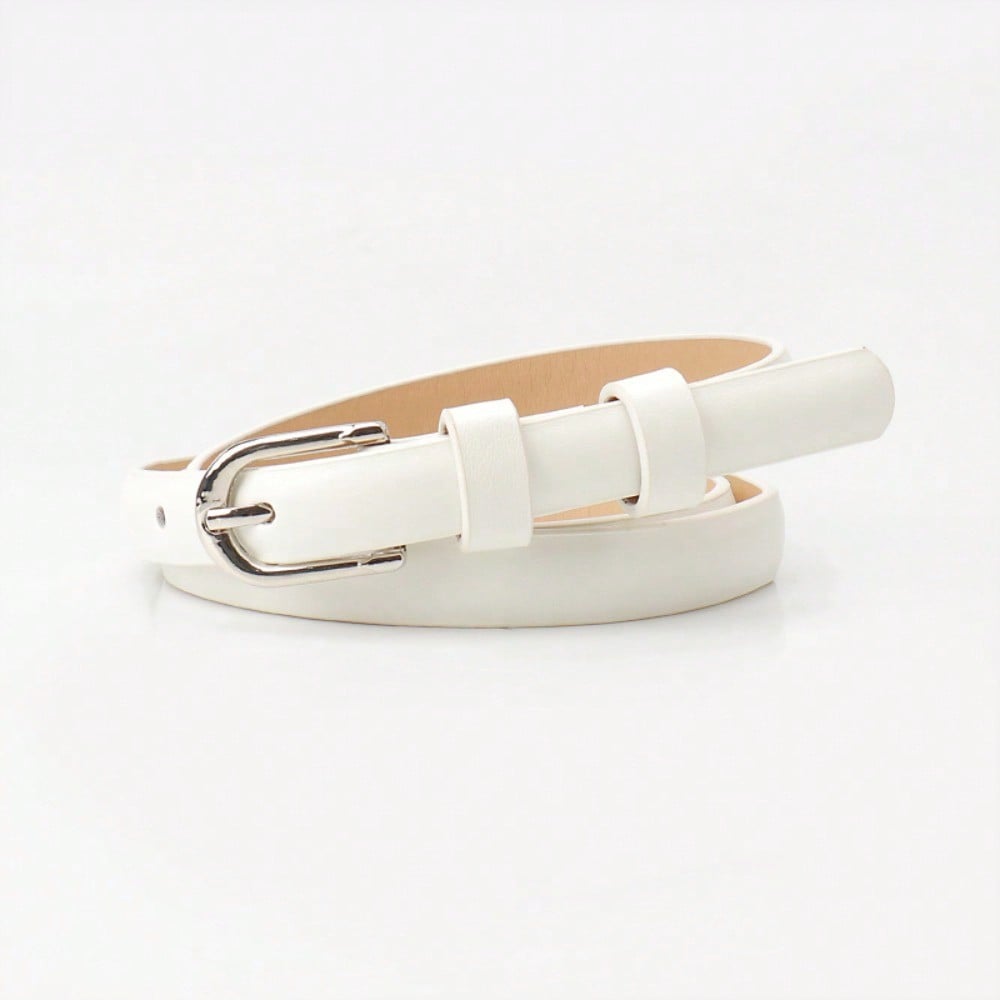 Women's Waist Belt Versatile Decorative Thin Belt Jeans Strap Fashionable High-End Simple Alloy Pin Buckle Belt