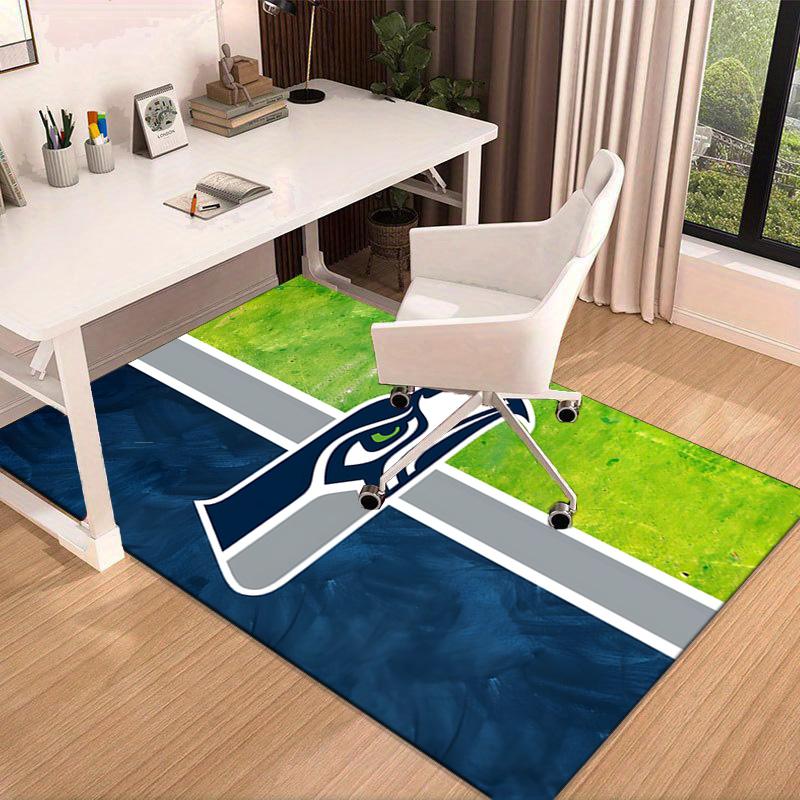 Seahawks Teamgeist Teppich für Büro, Stuhlunterlage, Dekorteppich Wohnzimmer Matte, Große Größe Fan Geschenke Weihnachtsgeschenke