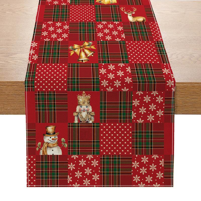 Amazon Weihnachts-Tischläufer Leinen Druck Festlich Küchentisch Tischdecke Wohnzimmer Tischdecke
