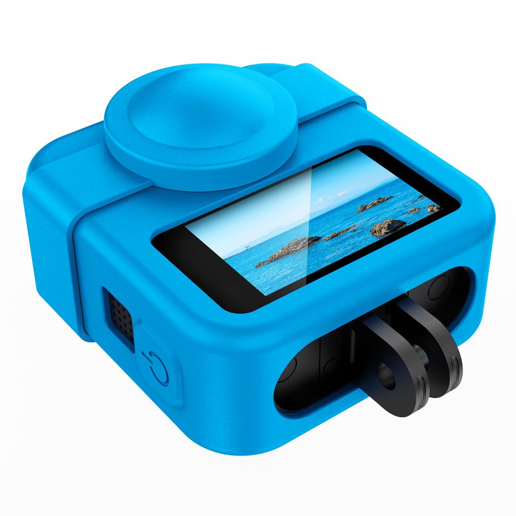 Silikonowe Etui do GoPro Max 2 Ochrona Ekranu Odporne na Upadki Pyłoszczelne Klapka Boczna Baterii Osłona Obiektywu do Akcesoriów GoPro Max 2