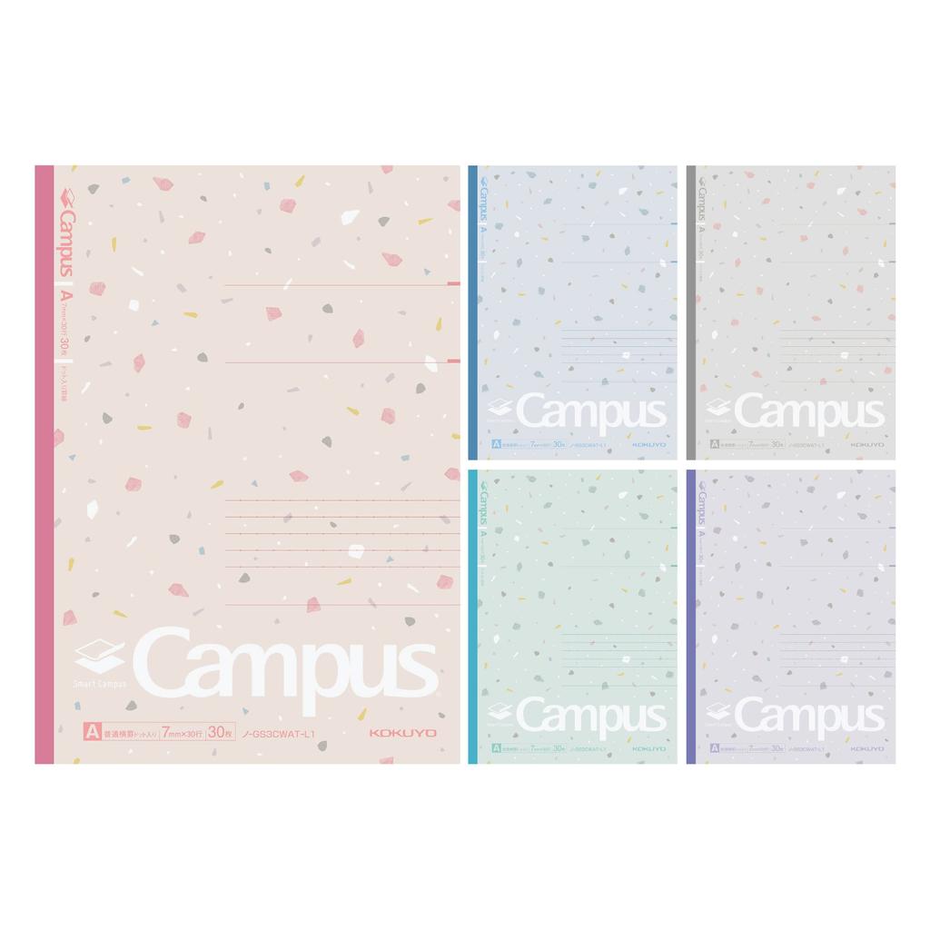 KOKUYO Smart Campus Limited Sheer Notebook, Edition, B5, Dot-ruled, 5-Color Pack, Stone, No-GS3CWAT-L1X5, A-ruled (7mm)