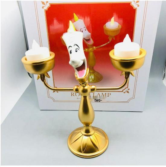 Beauty and the Beast Collection: Lumiere Candelabra & Cogsworth Pendulum Resin Table Clocks