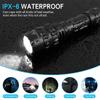 LED Tactical Hunting Flashlight USB Rechargeable Waterproof Torch Lamp
