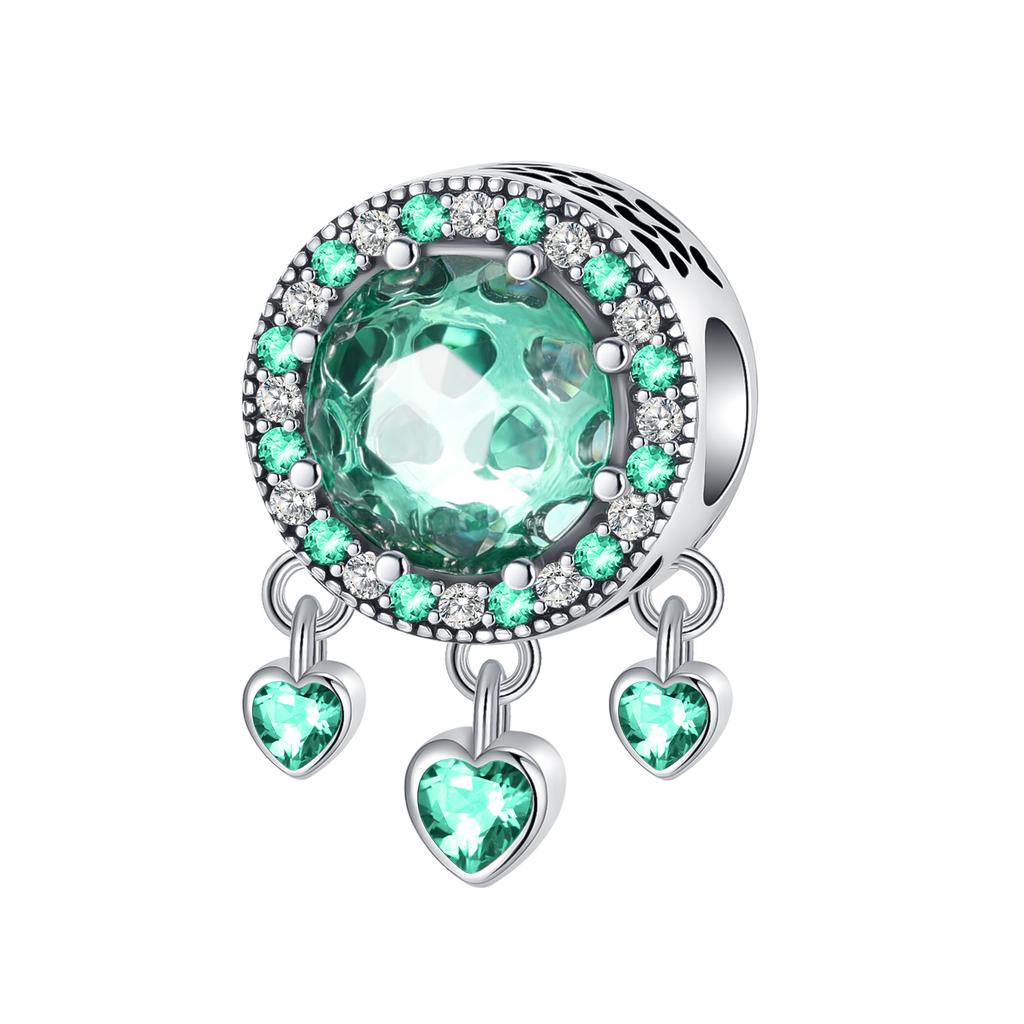 Boy Girl Pendant Heart-Shaped Flower Zircon Beads Jewelry Beads For Original Bracelet Plata De Ley Boutique Charms Gift