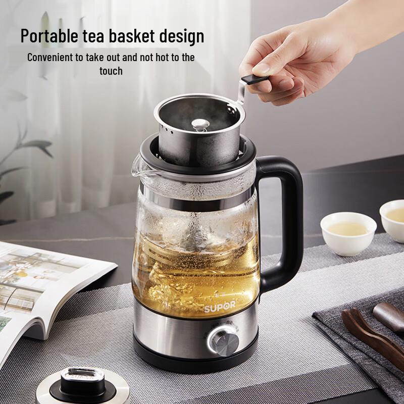 SUPOR 1.5L Retro Glass Electric Health Tea Pot CN plug (adapter included)