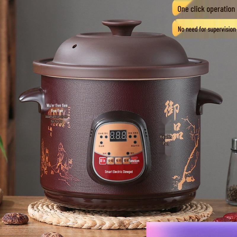 Vollautomatischer elektrischer Schongarer: Keramik-Suppentopf für Brei und multifunktionales Gesundheitskochen.