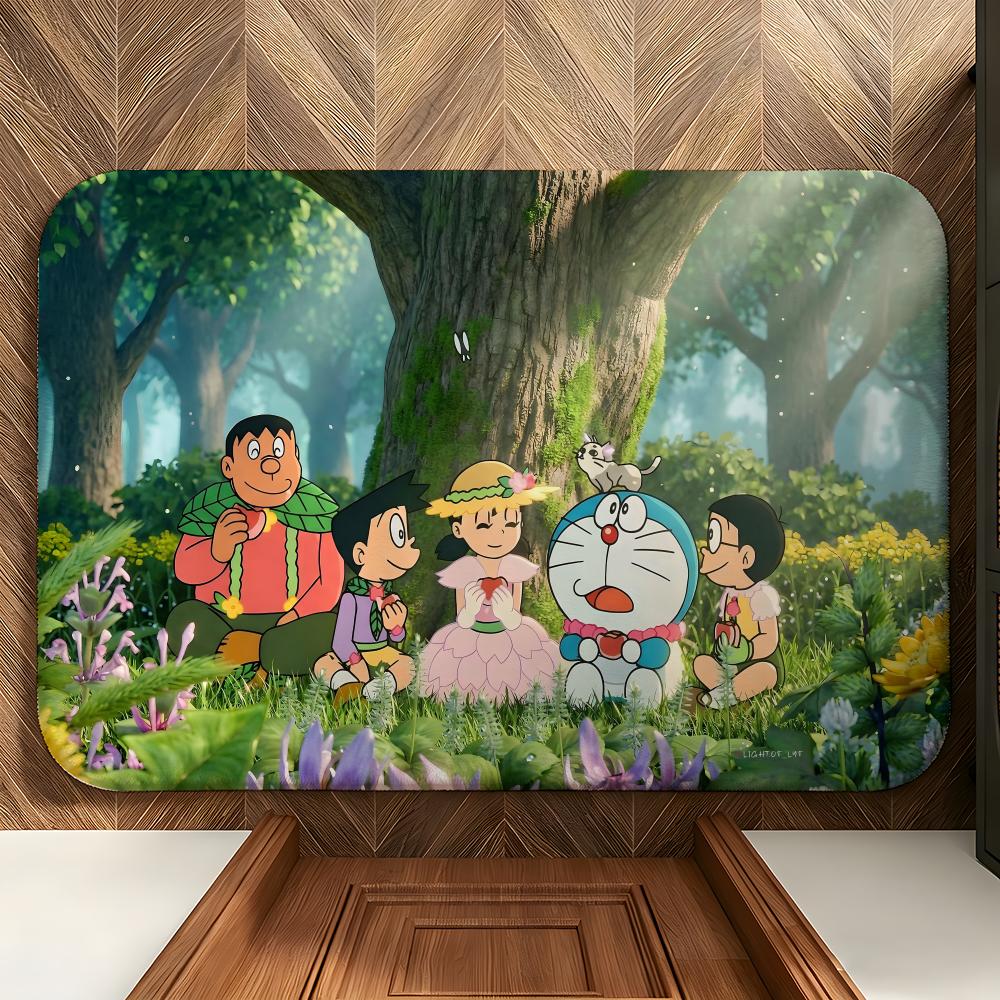 anime D-DORAEMON Floor Mat Soft Flannel Floor Mat Suitable for Entryways, Living Rooms, Bedrooms, and Bathrooms