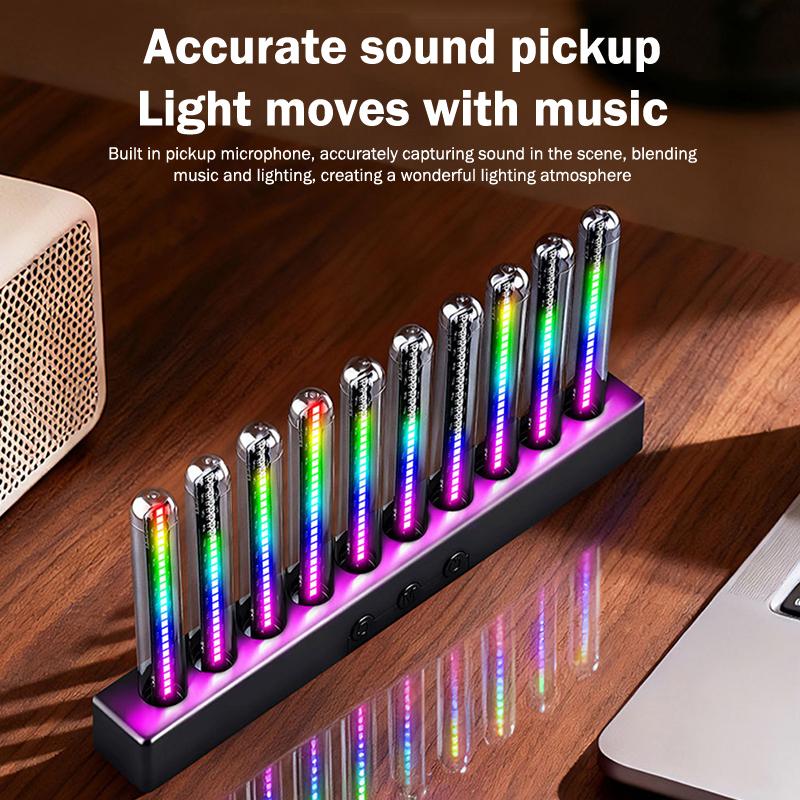 Car RGB Pickup Light Dynamic Gradient Sound Control Light Universal Air Vent Dashboard Car Interior Ornament Auto Interior Light