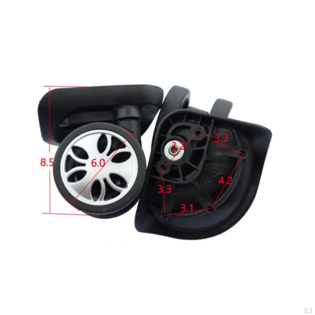 Luggage Caster Wheel 360° Rotation Rotating Suitcase Travel Accessory