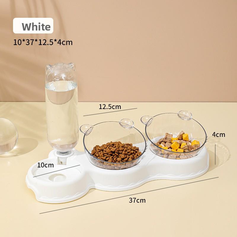 Cat Bowl, Double-bowl Moisture-proof Mouth, Multi-functional Pet Bowl, Automatic Feeding and Drinking Water Dispenser, Dog Bowl