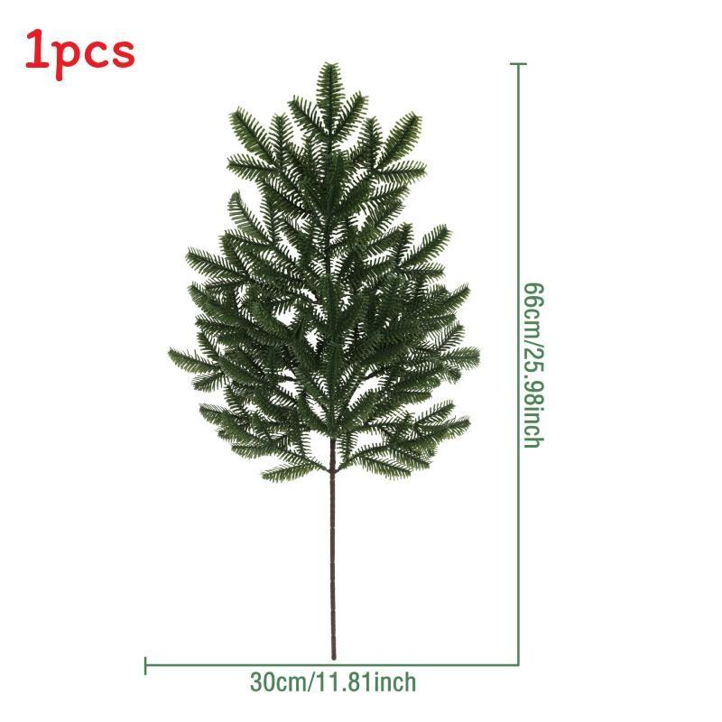 Fake Pine Needle Branches With Durable Plastic Construction For Festive Decorations And Gift Displays
