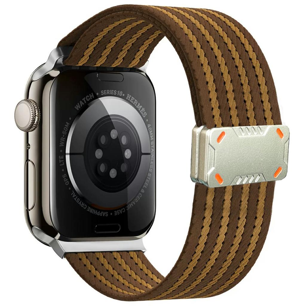 Watch Band For Apple Watch Series 10 Ultra 9 8 7 SE 6 5 4 3 2 1 46mm 49mm 45mm 44mm 42mm Nylon Strap with Magnetic Buckle