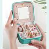 Mode mit Spiegel Mini Schmuckschatulle Elegant Hochwertig Ring Ohrring Aufbewahrungstasche Mini Schmuckorganizer