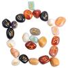 Crocon Mix Chakra Rune Stones Set with Elder Futhark Alphabet Engraved Symbol for Energy Genrator Chakra Balancing :- 15-20 Mm Approx