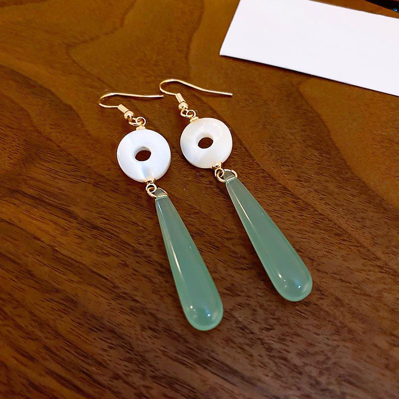 Ankola red oil dripping love earrings new Hong Kong style retro ear buckles autumn and winter earrings autumn and winter