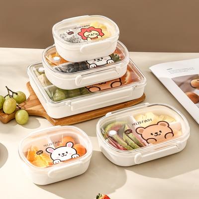 WORTHBUY Nepropustný obědový box Přenosná nádoba na jídlo Vhodné do mikrovlnné trouby Odnímatelná přihrádka Bento box Plastová průhledná krabička na jídlo