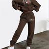 Womens Casual Hoodie Set Long Sleeve Sportswear Street Style Printed Loungewear