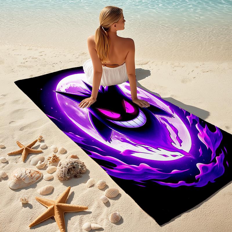 1pc Gengar1 Beach Towel, Comfortable and Thick, and Swimming/Bath/Picnic/Camping Towel, Suitable for Seaside Beaches