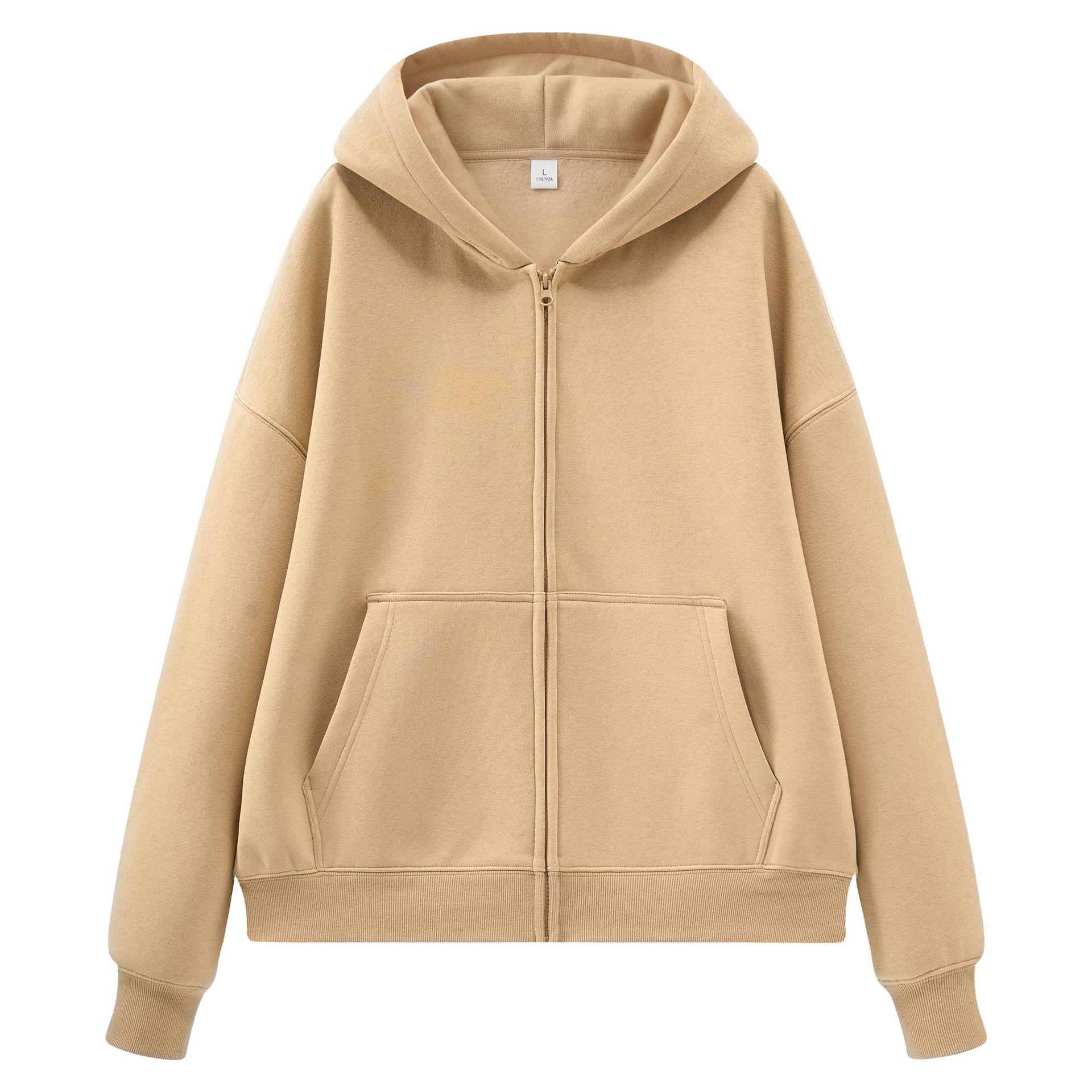 

Velvet Hooded Zip-Up Short Hoodie, Unisex Fitted, Versatile & Warm, Loose Fit S
